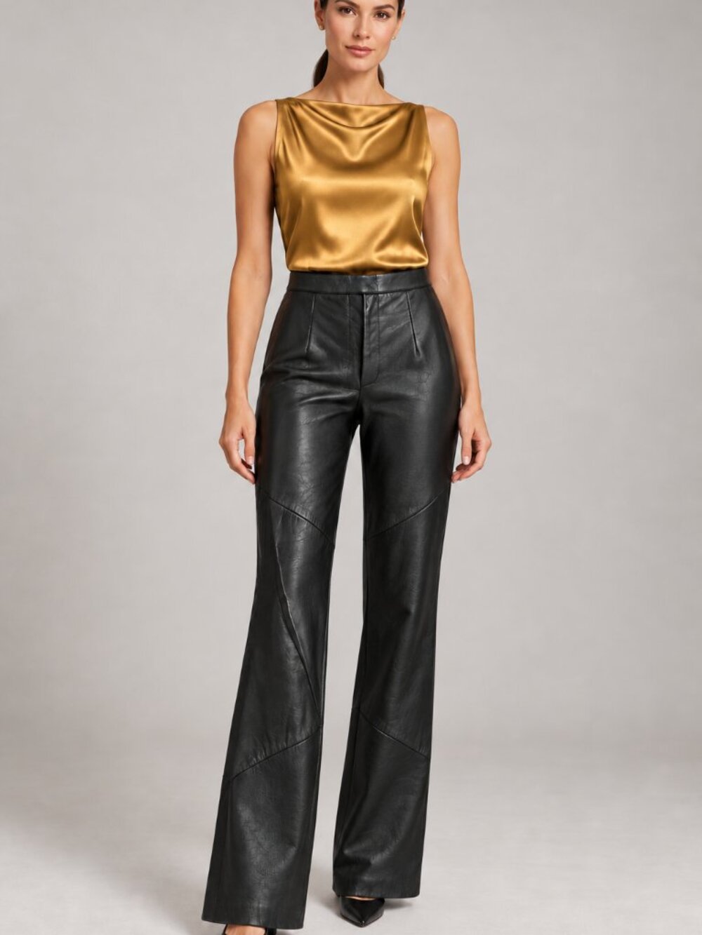 Pelle Studio Wilsons Black Genuine Leather Pants Size 2 NWOT